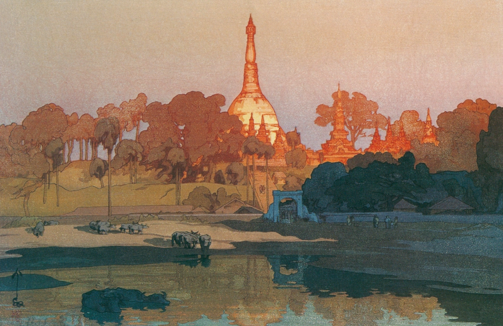 「ラングーンの金塔」 吉田博 （1931年） | 近代風景画の巨匠 吉田博展 清新と抒情より