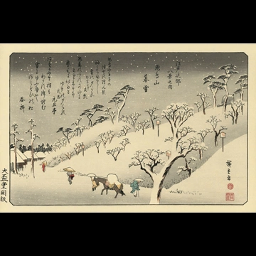 「江戸近郊八景之内 飛鳥山暮雪」 歌川広重