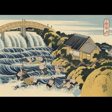 「千絵の海 待チ網」 葛飾北斎 （1832-34年頃）