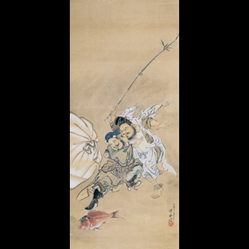 「恵比寿と大黒図」 河鍋暁斎 （1884年）