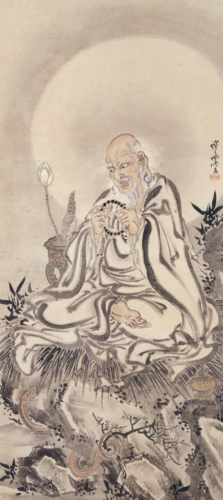 「羅漢に蛇図」 河鍋暁斎 （1886年） | 画鬼・暁斎 KYOSAI 幕末明治のスター絵師と弟子コンドルより