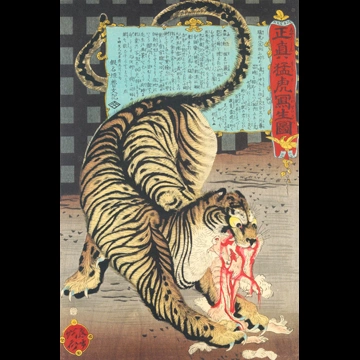 「正真猛虎写生図」 河鍋暁斎 （1861年）