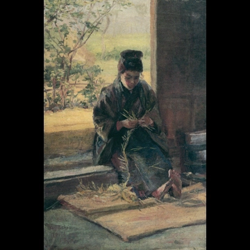「藁を編む少女」 和田英作 （1896年）