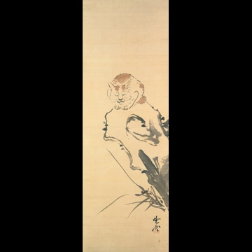 「岩に猫」 河鍋暁斎 （1871-89年）