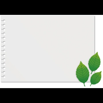 6種類のメモ用紙と葉っぱの背景イラストとベクター