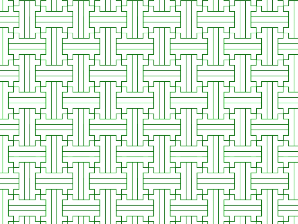 6種類の紗綾形文様の背景イラストとベクター | 緑色と白色