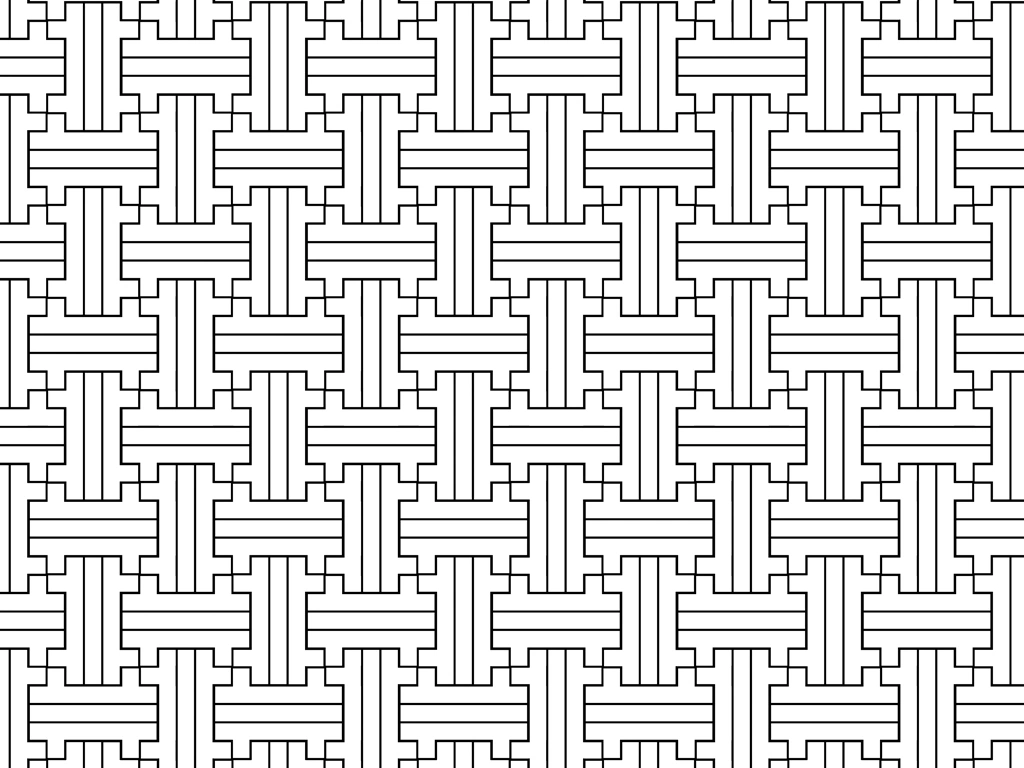 6種類の紗綾形文様の背景イラストとベクター | 黒色と白色