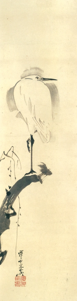 「鷺」 河鍋暁斎 （1885-89年） | これぞ暁斎！ ゴールドマンコレクションより