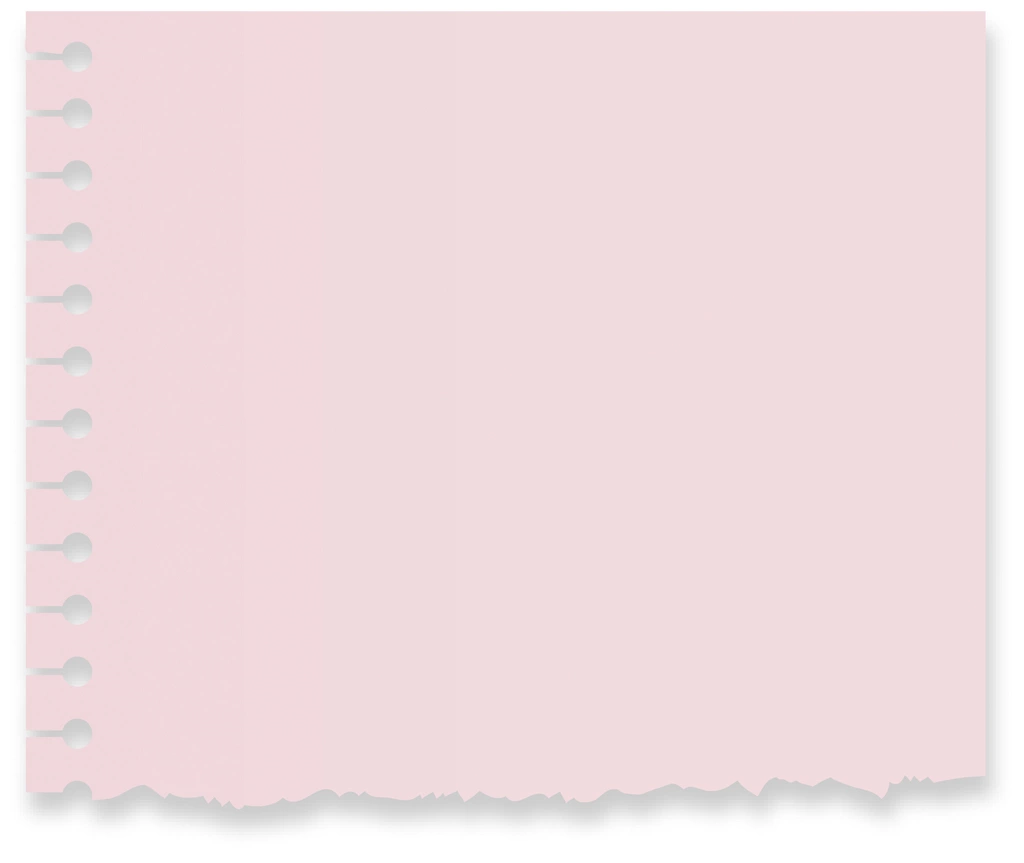 6種類の破ったメモ用紙の背景イラストとベクター | ピンク色