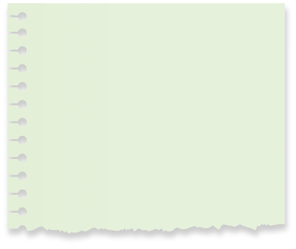 6種類の破ったメモ用紙の背景イラストとベクター | 薄緑色
