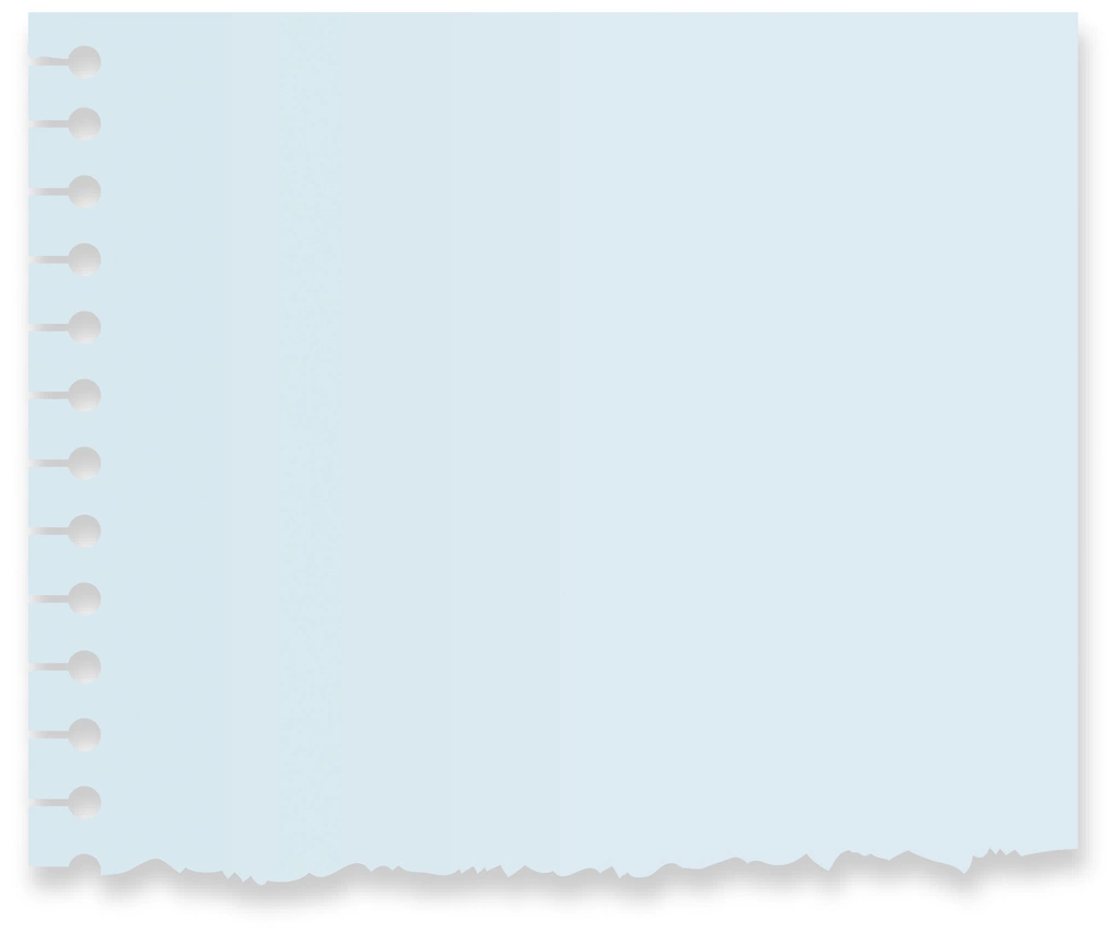 6種類の破ったメモ用紙の背景イラストとベクター | 水色