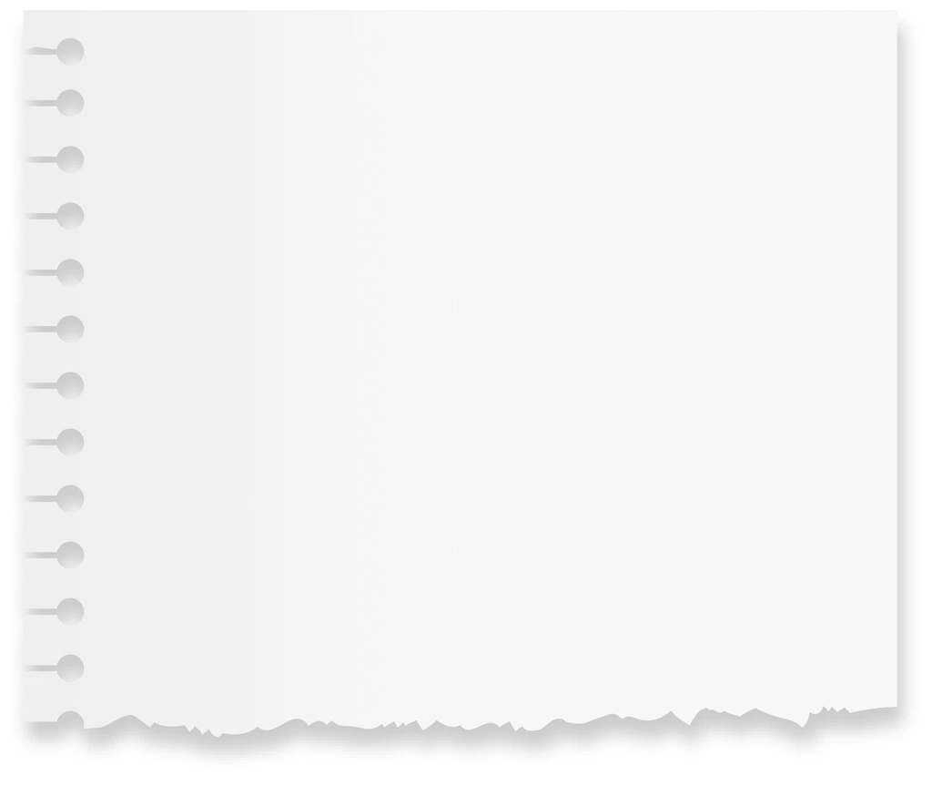 6種類の破ったメモ用紙の背景イラストとベクター | 白色