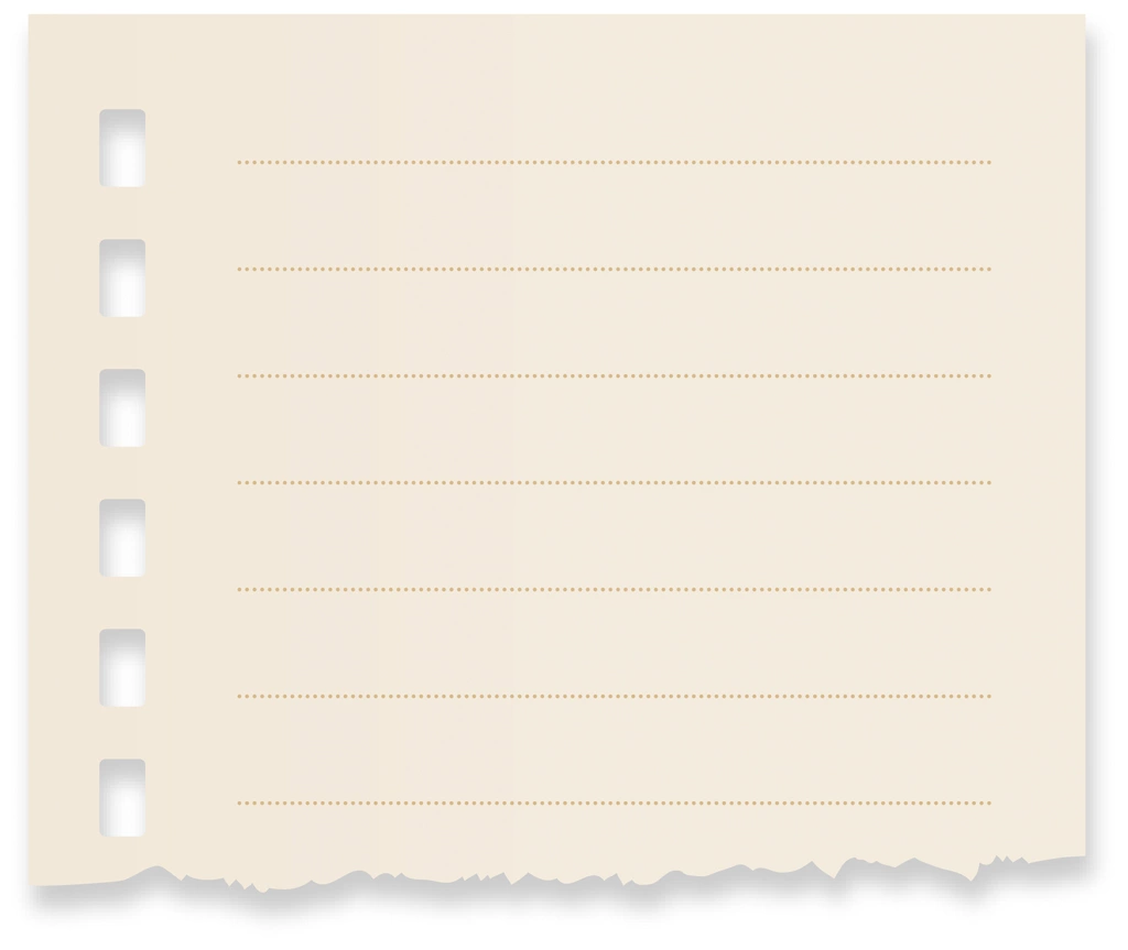 6種類の破った罫線ありのメモ用紙の背景イラストとベクター | ベージュ色