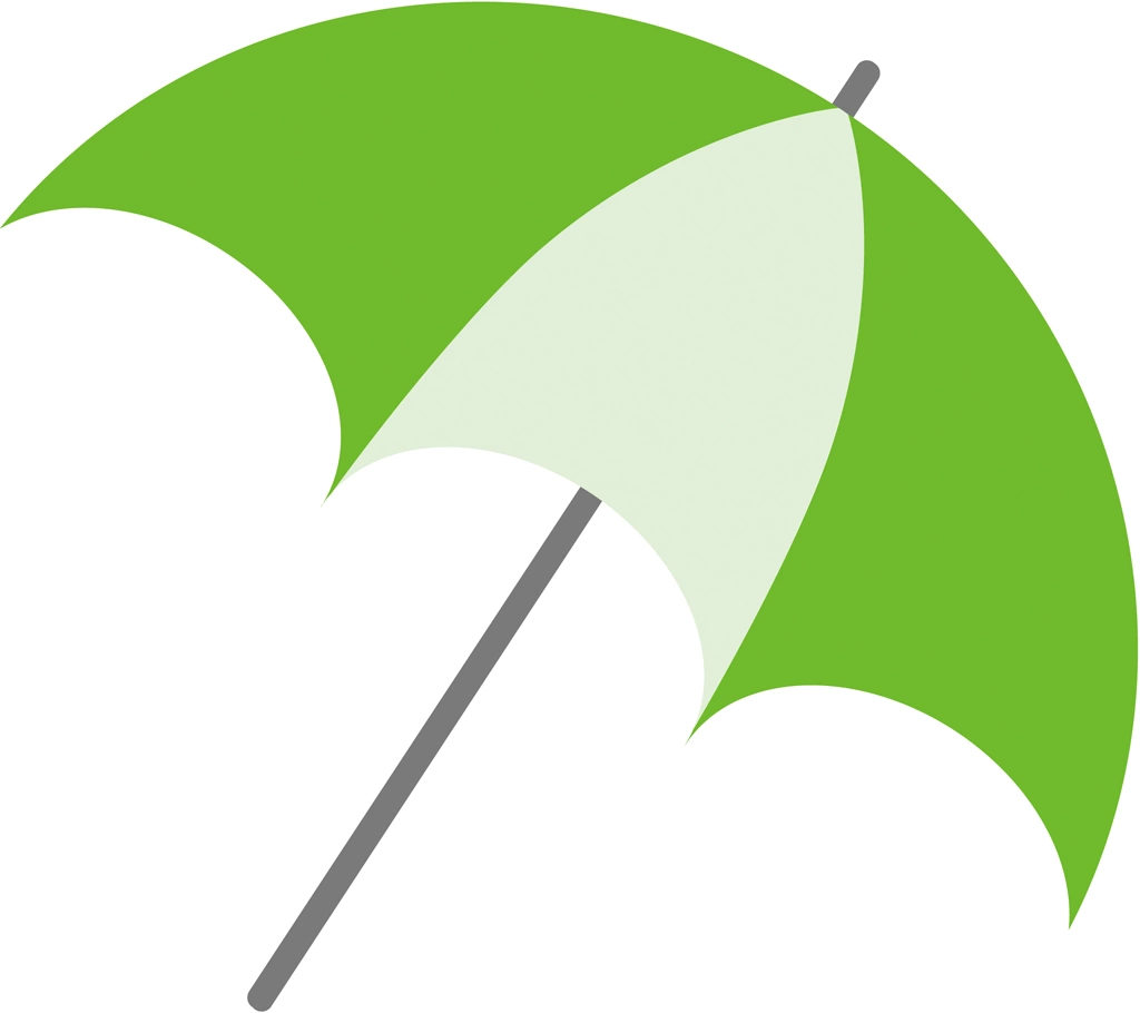 6種類のビーチパラソルのイラストとベクター | 緑色