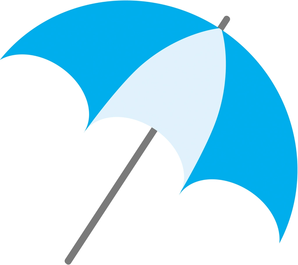 6種類のビーチパラソルのイラストとベクター | 水色