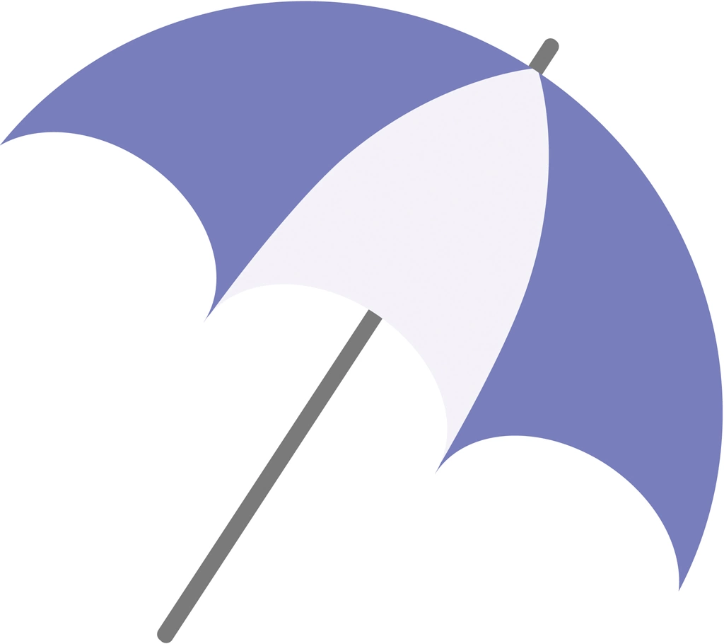 6種類のビーチパラソルのイラストとベクター | 紫色