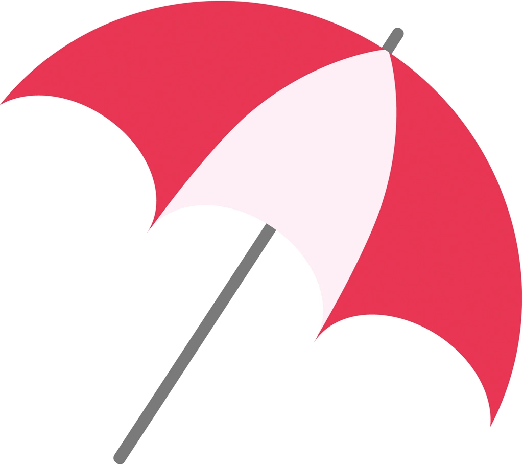 6種類のビーチパラソルのイラストとベクター | 赤色