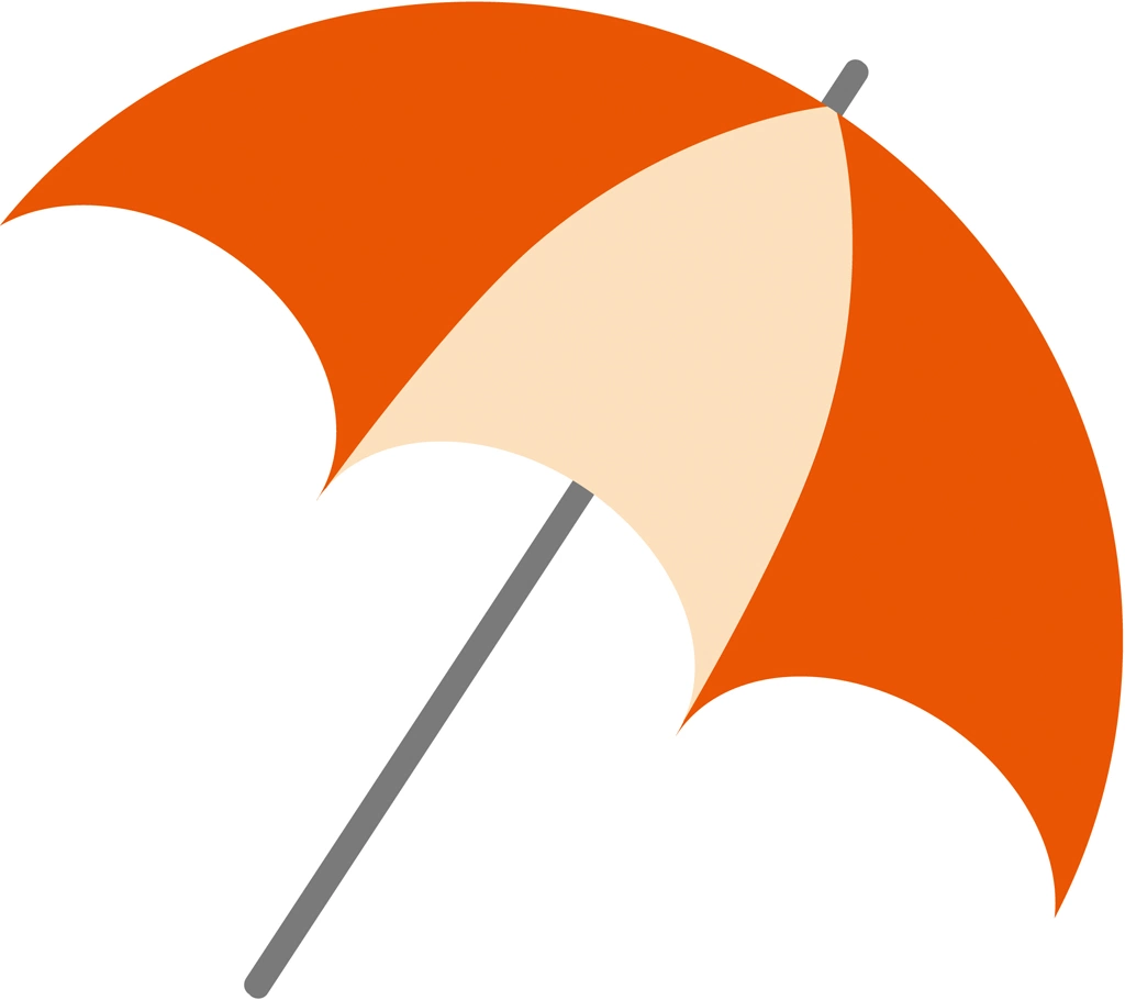 6種類のビーチパラソルのイラストとベクター | オレンジ色