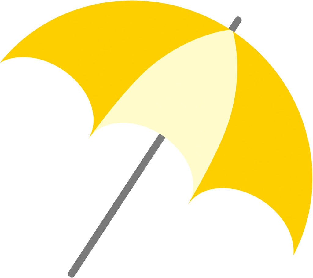 6種類のビーチパラソルのイラストとベクター | 黄色