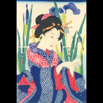 「岡田屋内 おそめ」 河鍋暁斎 （1864年）