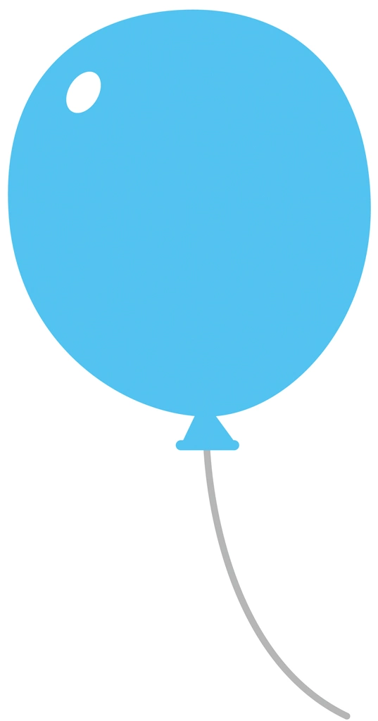 6種類の風船のイラストとベクター | 水色