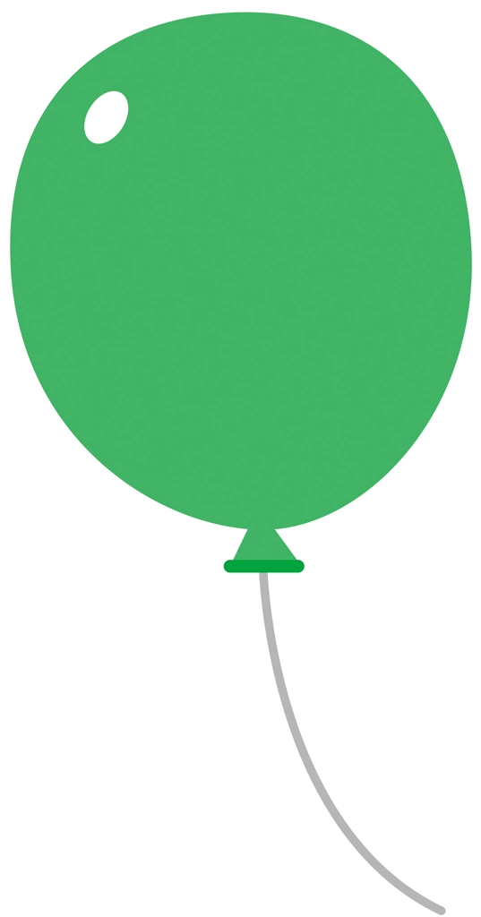 6種類の風船のイラストとベクター | 緑色