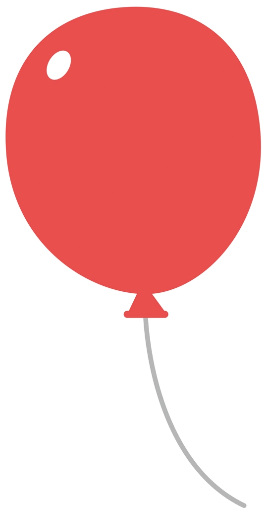 6種類の風船のイラストとベクター | 赤色