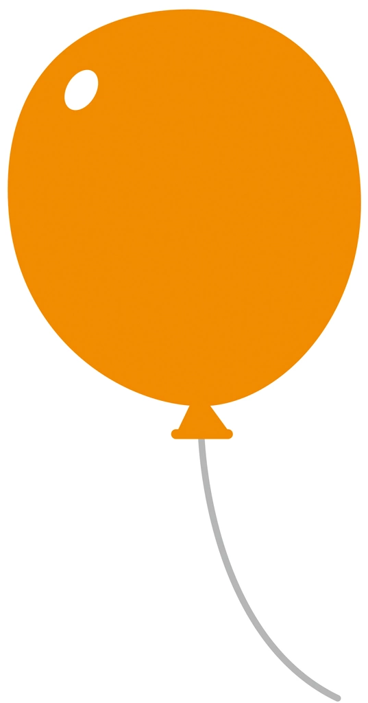 6種類の風船のイラストとベクター | オレンジ色