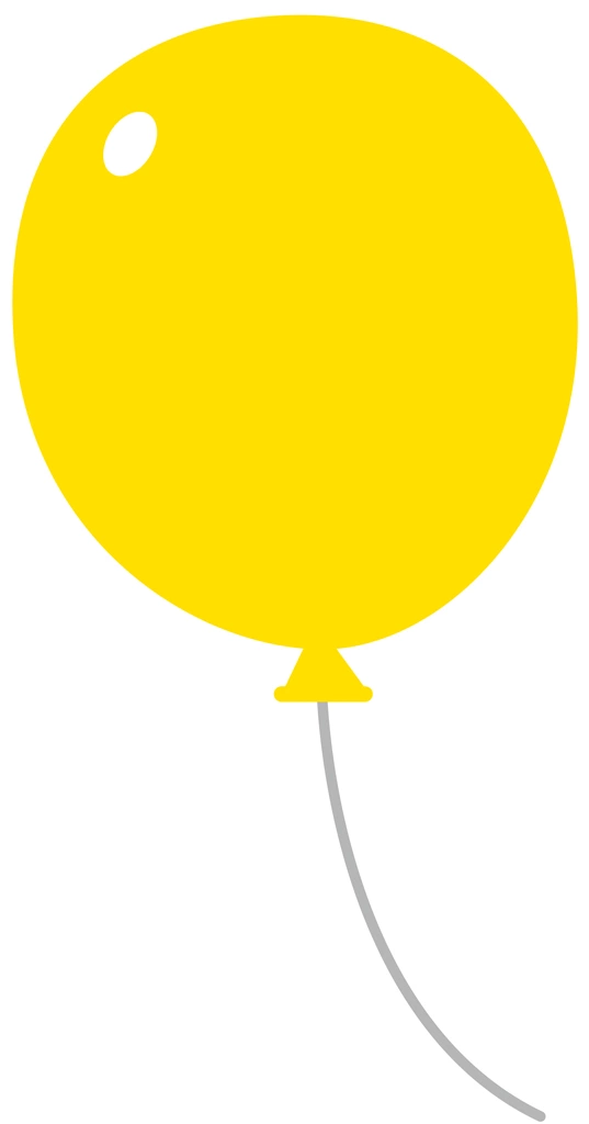 6種類の風船のイラストとベクター | 黄色