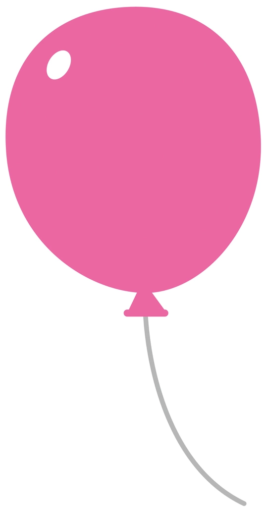 6種類の風船のイラストとベクター | ピンク色