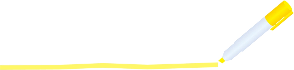 5種類の蛍光ペンの飾り罫線のイラストとベクター | 黄色