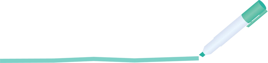 5種類の蛍光ペンの飾り罫線のイラストとベクター | 緑色