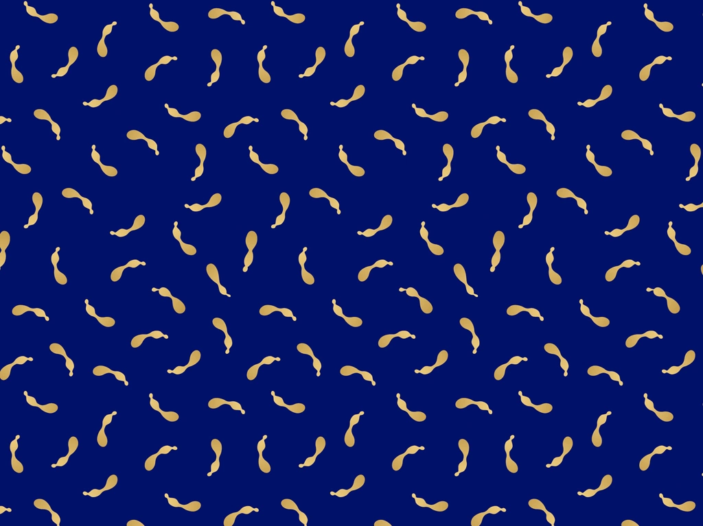 6種類の瓢箪柄模様の背景イラストとベクター | 金色と青色