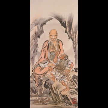 「羅漢と鬼」 河鍋暁斎 （1871-89年）
