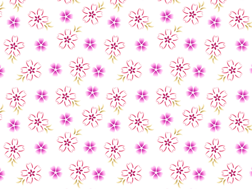 6種類の桜の花柄の背景イラストとベクター | ピンク色と白色