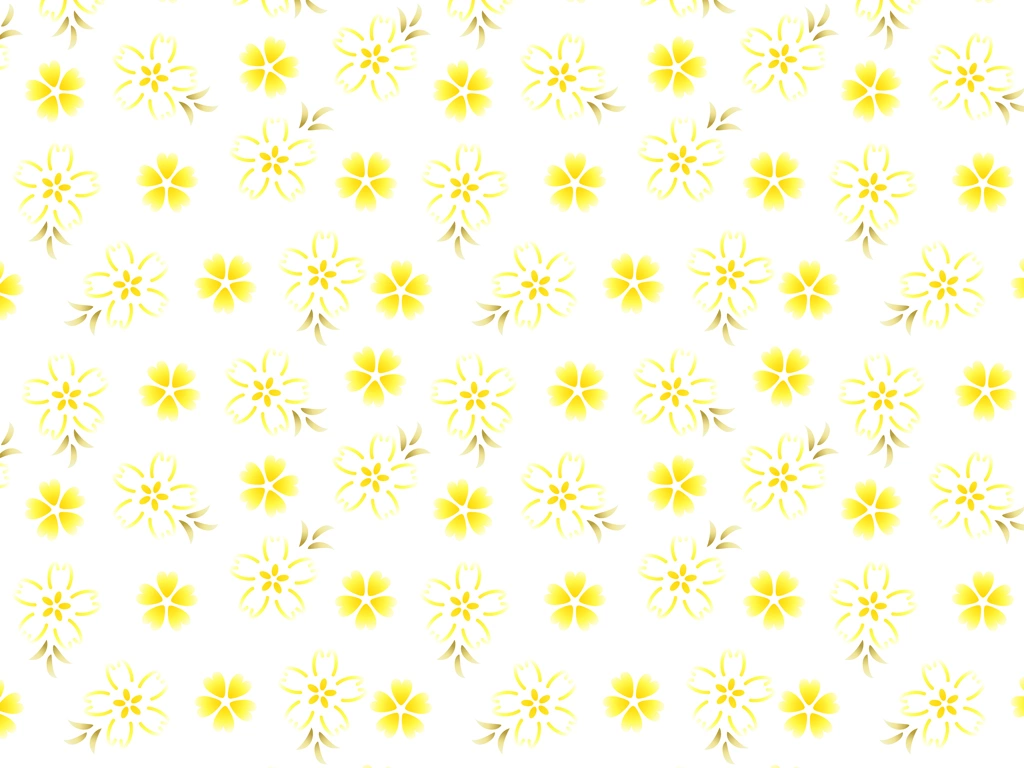 6種類の桜の花柄の背景イラストとベクター | 黄色と白色