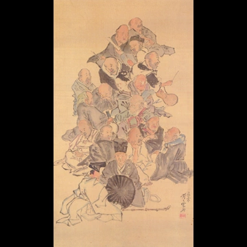 「俳聖群像図」 河鍋暁斎 （1871-89年）