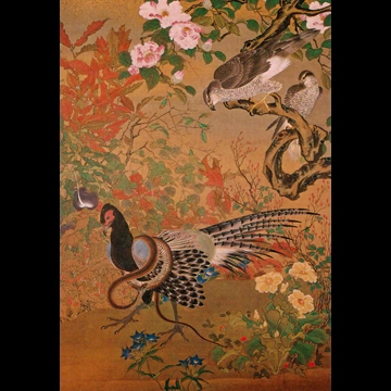 「花鳥図」 河鍋暁斎 （1881年）
