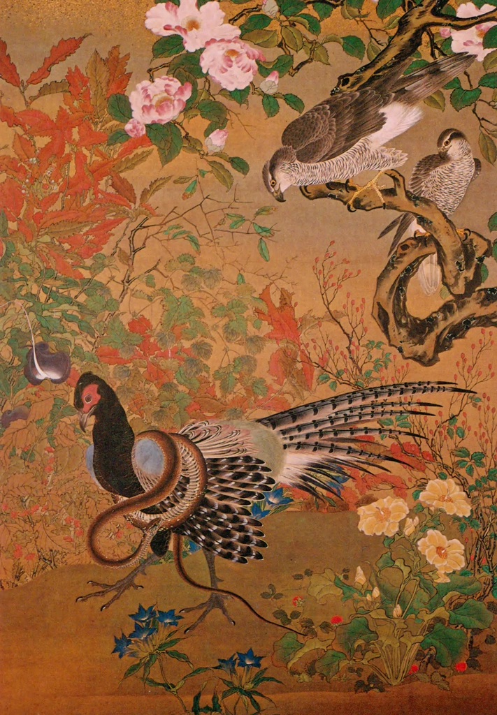 「花鳥図」 河鍋暁斎 （1881年） | 河鍋暁斎研究誌 暁斎 第3号より