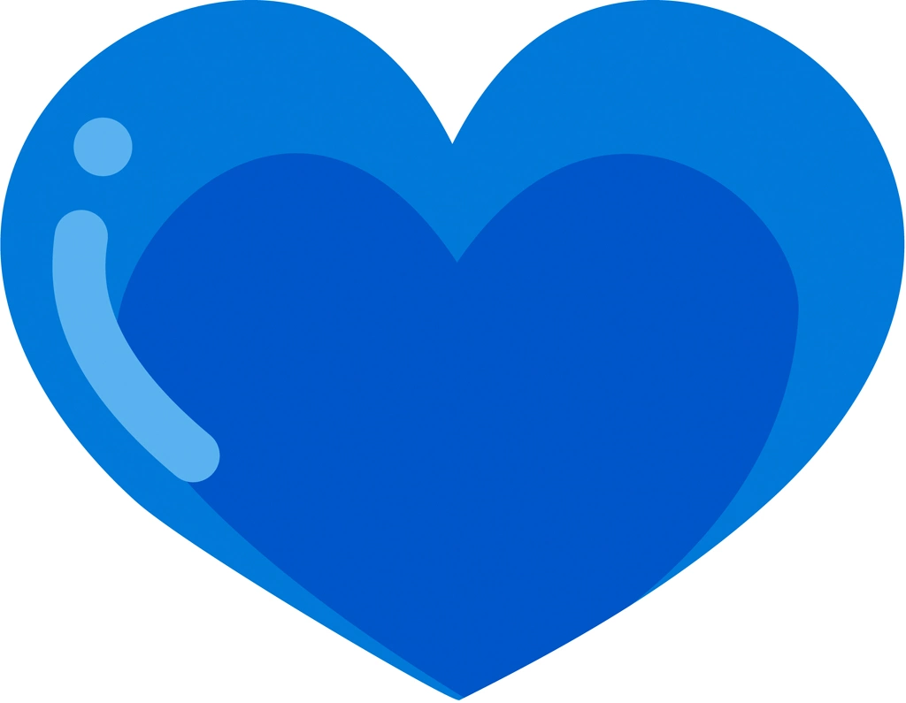 6種類のハートのイラストとベクター | 青色