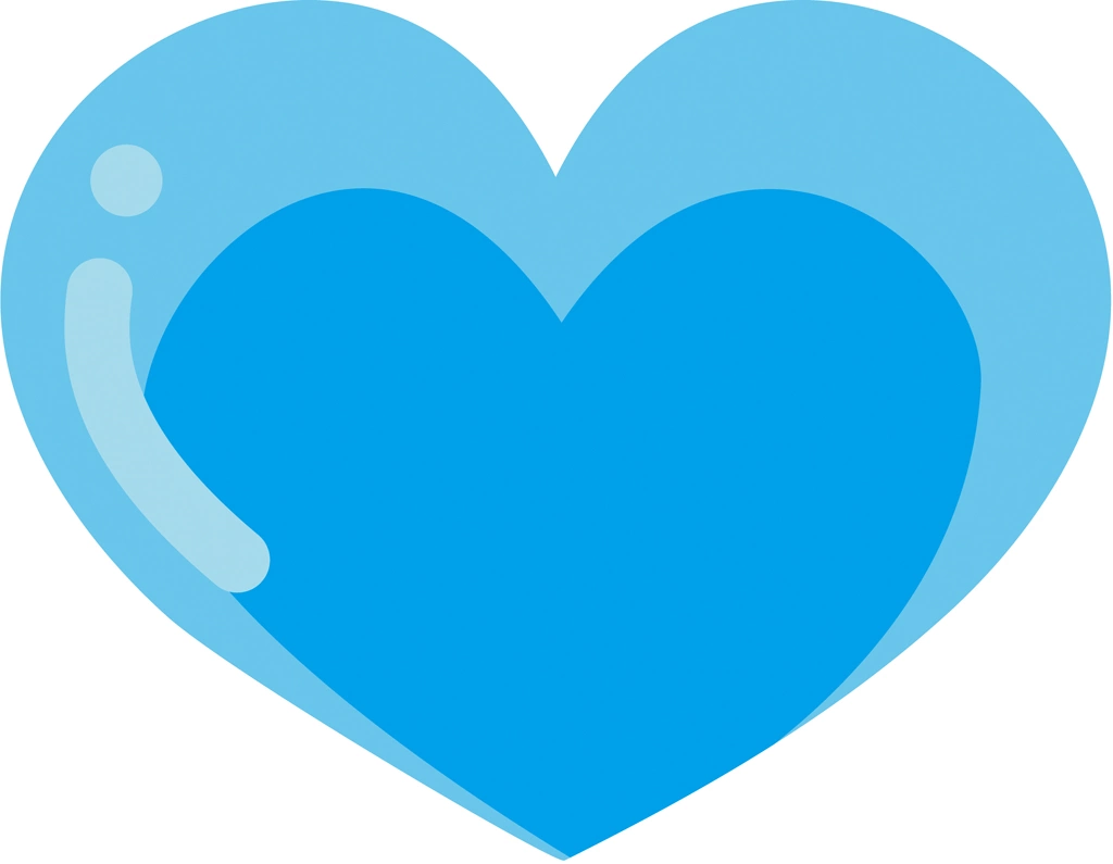 6種類のハートのイラストとベクター | 水色