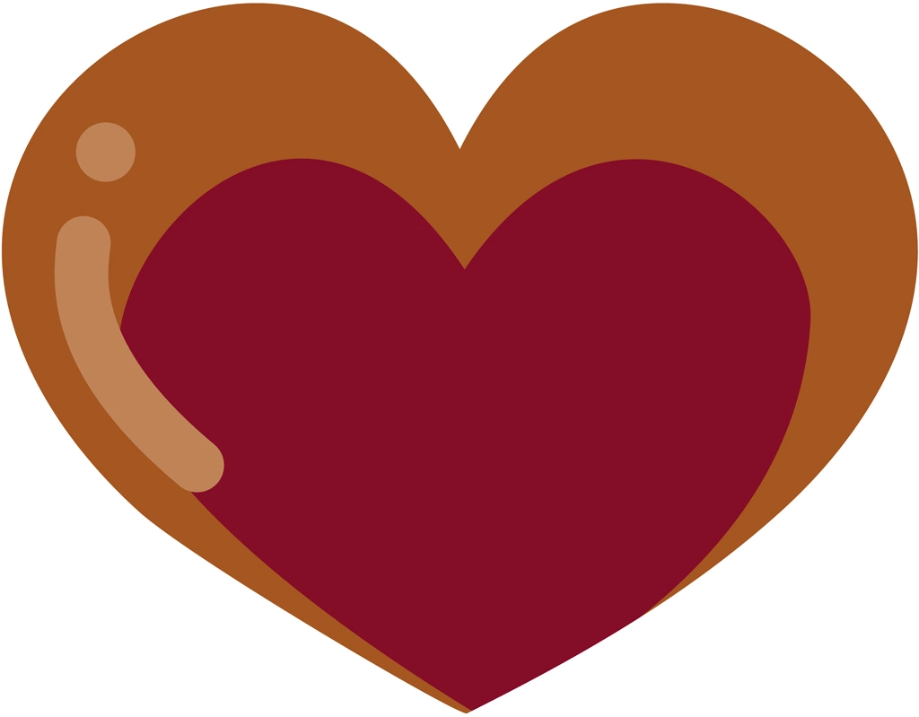 6種類のハートのイラストとベクター | 茶色