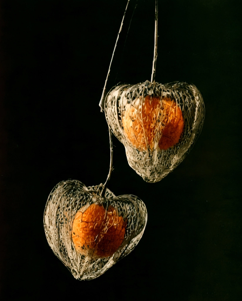 「枯ホーズキ」 安藤良恭 | AIカラー化