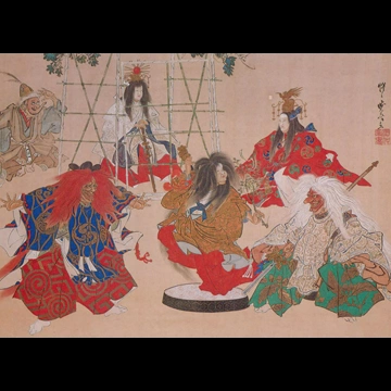 「お神楽の図」 河鍋暁斎
