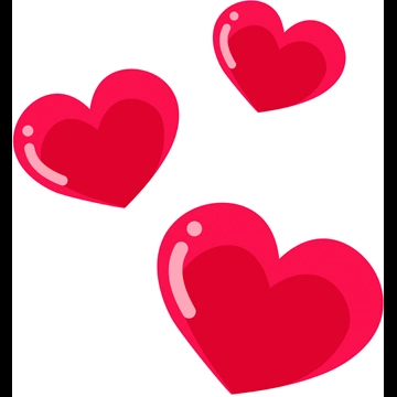 6種類の3個のハートのイラストとベクター