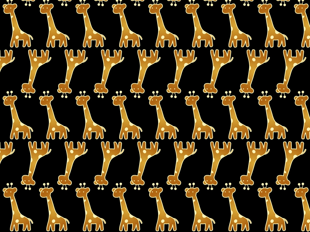 6種類のキリン柄の背景イラストとベクター | 黒色