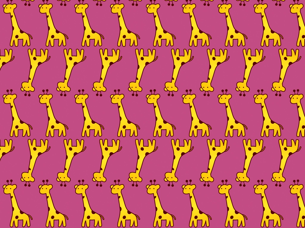 6種類のキリン柄の背景イラストとベクター | ピンク色