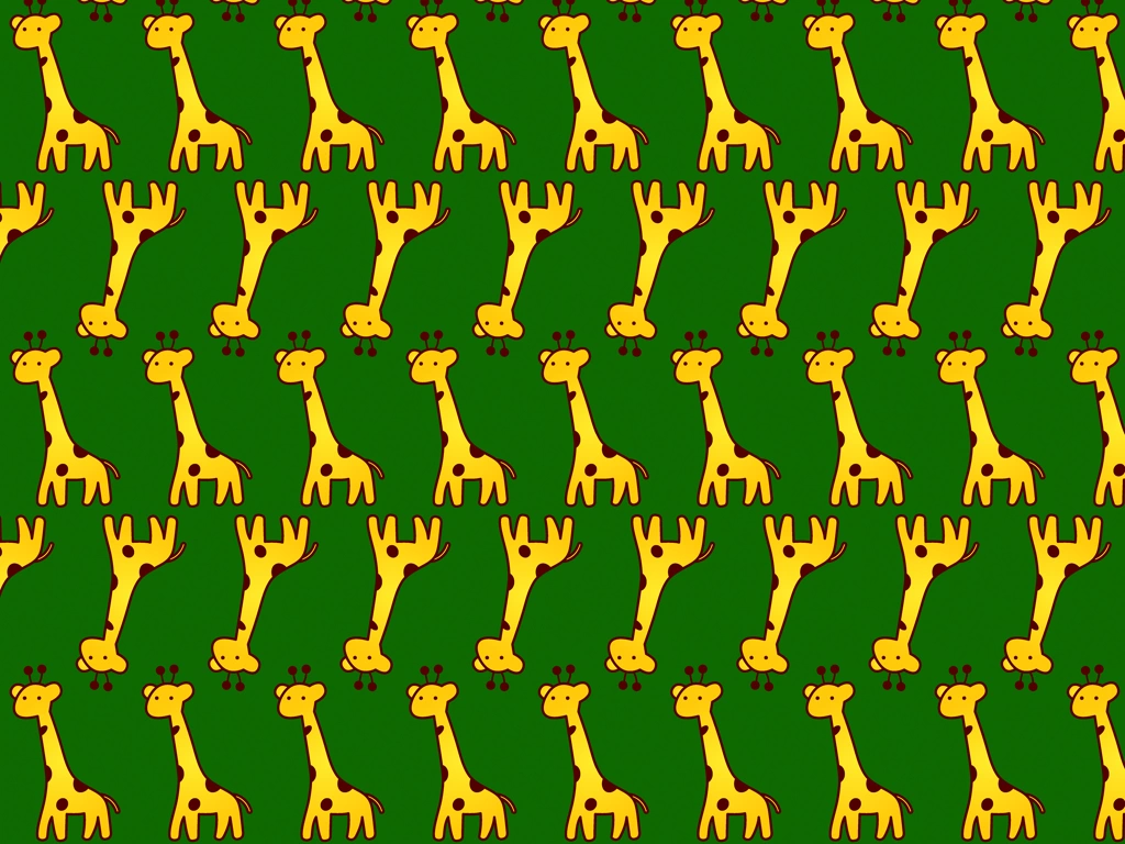 6種類のキリン柄の背景イラストとベクター | 緑色