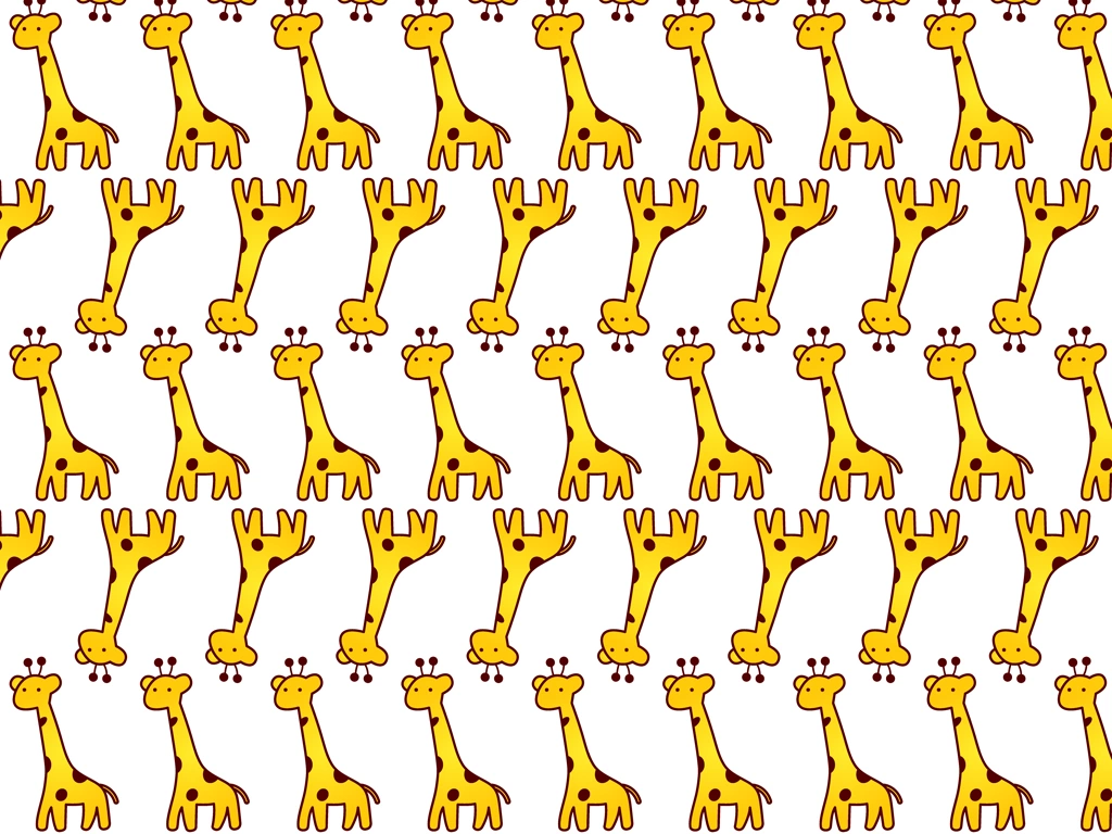 6種類のキリン柄の背景イラストとベクター | 白色