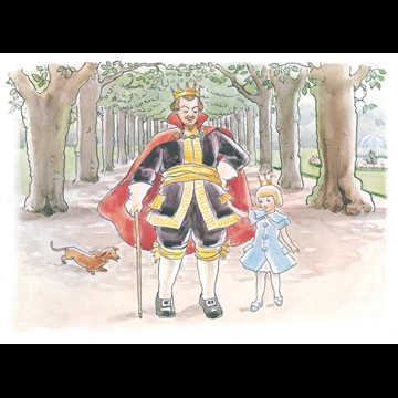 「おうじょさまのぼうけん 挿絵 #1 （セサレット王女と散歩する王様）」 エルサ・ベスコフ